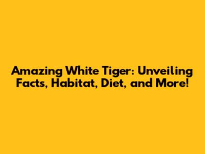 Amazing White Tiger: Unveiling Facts, Habitat, Diet, and More!