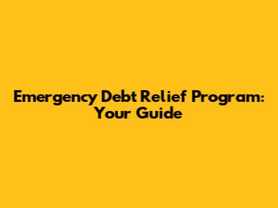 Emergency Debt Relief Program: Your Guide