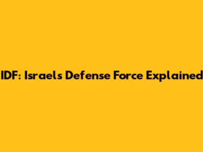 IDF: Israel's Defense Force Explained