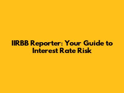 IIRBB Reporter: Your Guide to Interest Rate Risk