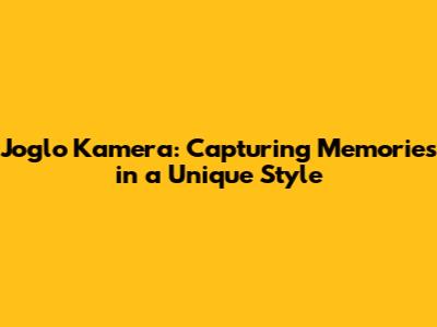 Joglo Kamera: Capturing Memories in a Unique Style