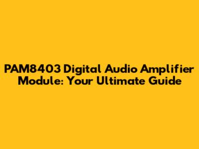 PAM8403 Digital Audio Amplifier Module: Your Ultimate Guide