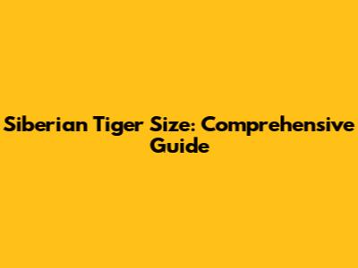 Siberian Tiger Size: Comprehensive Guide