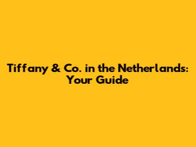 Tiffany & Co. in the Netherlands: Your Guide
