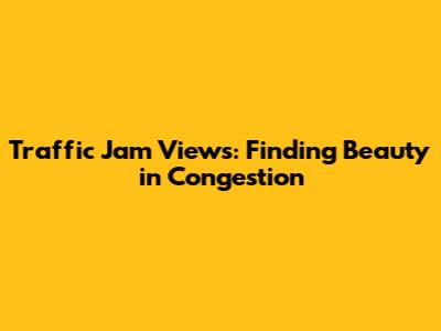 Traffic Jam Views: Finding Beauty in Congestion