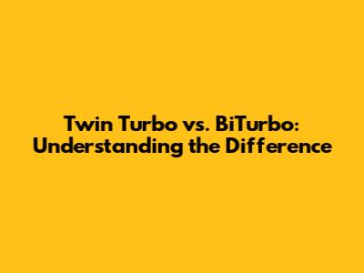 Twin Turbo vs. BiTurbo: Understanding the Difference