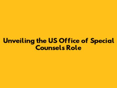 Unveiling the US Office of Special Counsel's Role